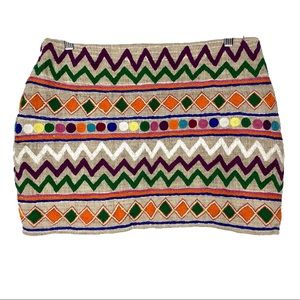 Gryphon Multicolor Zigzag Mini Skirt